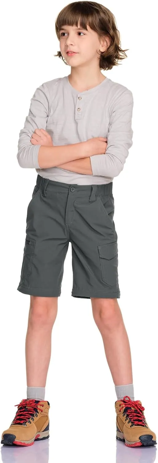 CQR Kids Youth Hiking Cargo Pants, UPF 50  Quick Dry Convertible Zip Off Pants, Outdoor Camping Pants