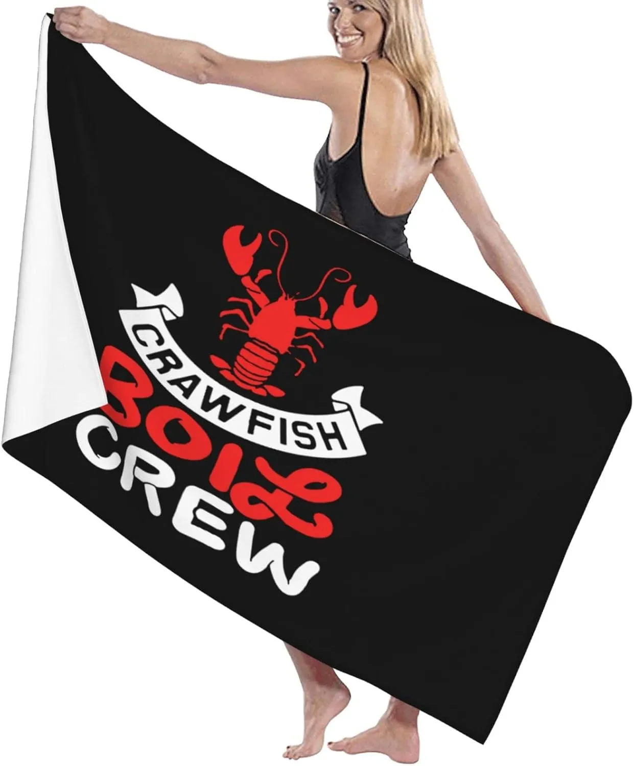 Crawfish Boil Crew Beach Towels Vacation Essentials Quick Dry Sand Free Oversized Bath Pool Swim Towel Extra Large Absorbent Bathroom Towels Adult Travel Accessories
