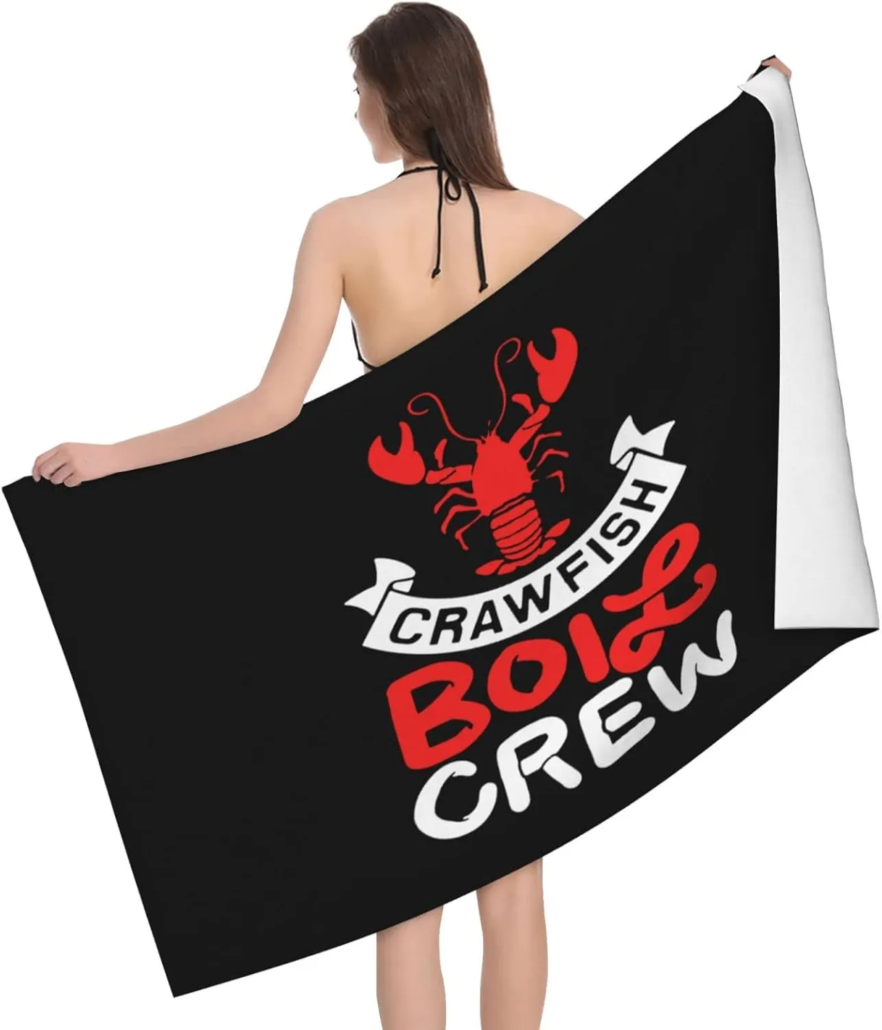 Crawfish Boil Crew Beach Towels Vacation Essentials Quick Dry Sand Free Oversized Bath Pool Swim Towel Extra Large Absorbent Bathroom Towels Adult Travel Accessories