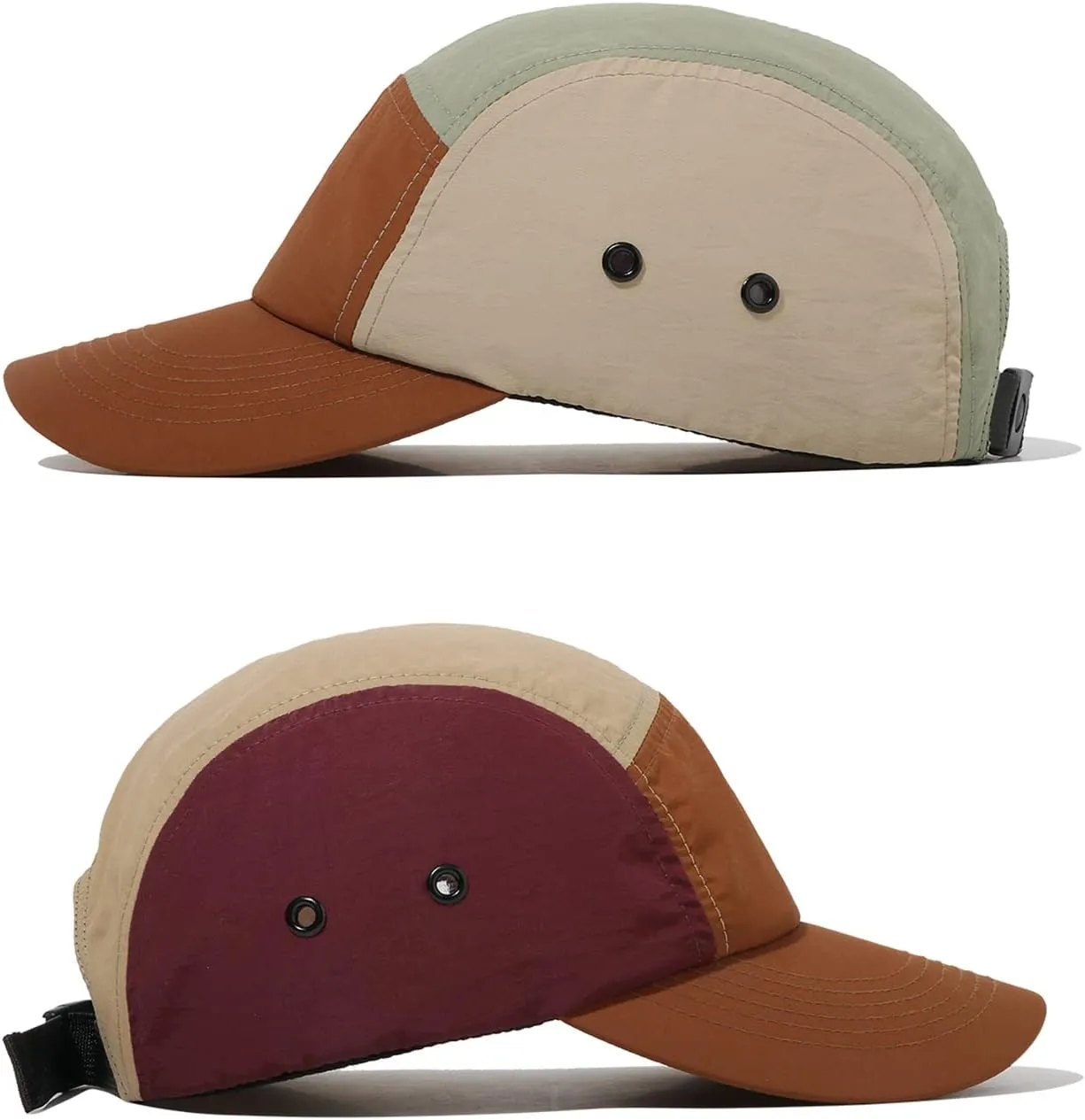 Croogo Men's 5 Panel Multi Color Baseball Cap UPF 50  Outdoor Trucker Hats Nylon Lightweight Golf Sports Cap Visor Hiphop Cap