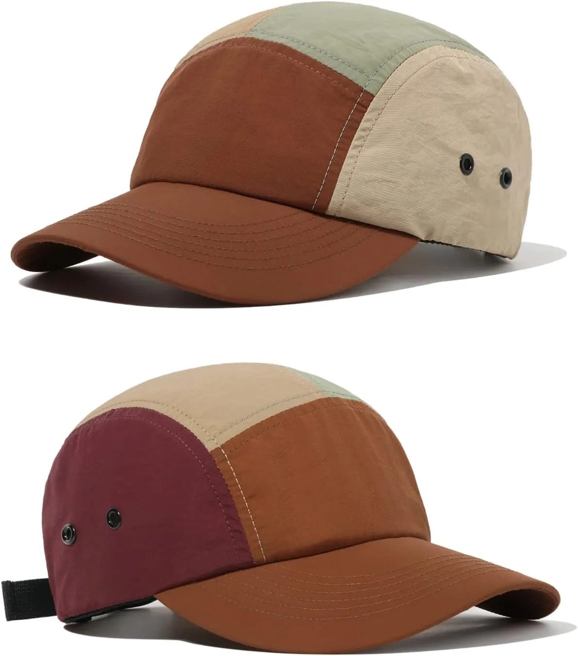 Croogo Men's 5 Panel Multi Color Baseball Cap UPF 50  Outdoor Trucker Hats Nylon Lightweight Golf Sports Cap Visor Hiphop Cap