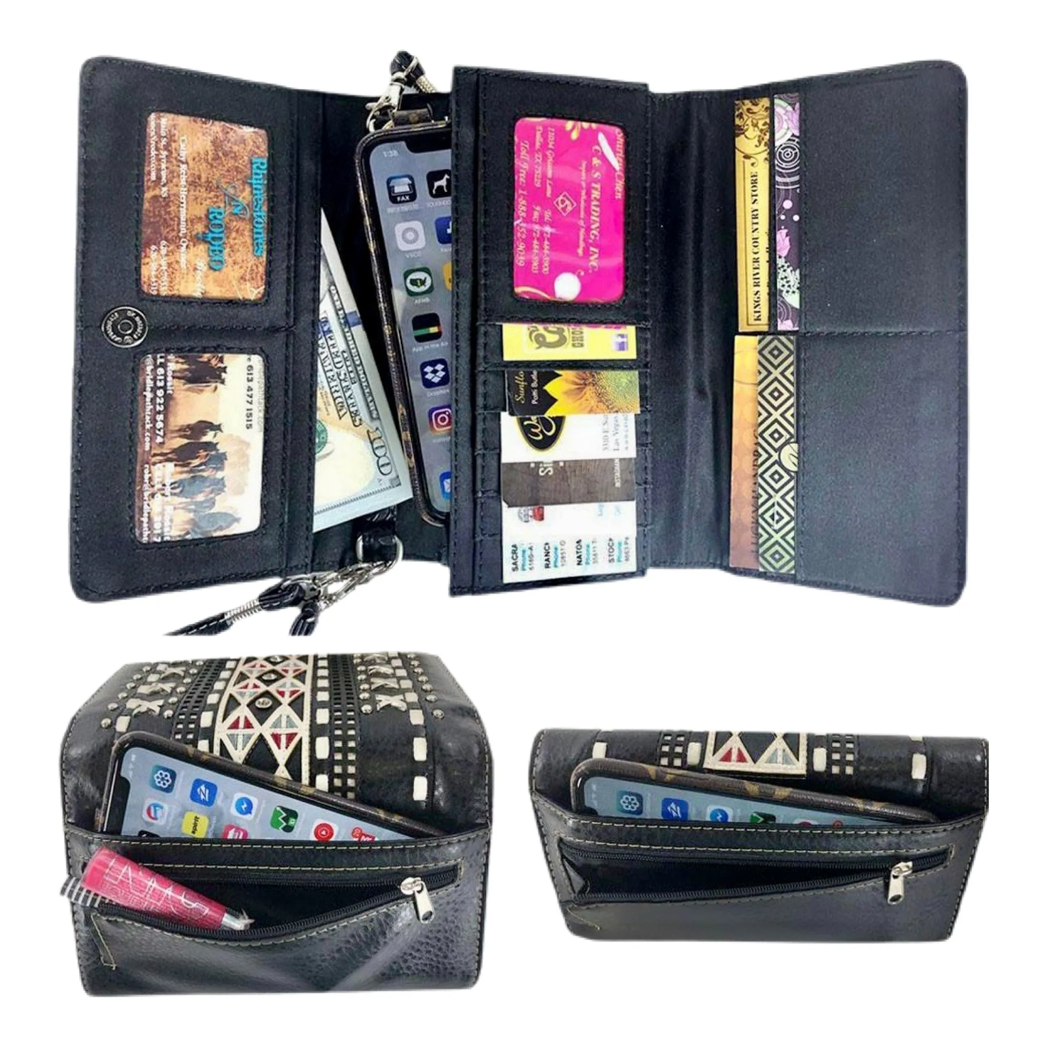 Cross and Wings Wallet-Blk