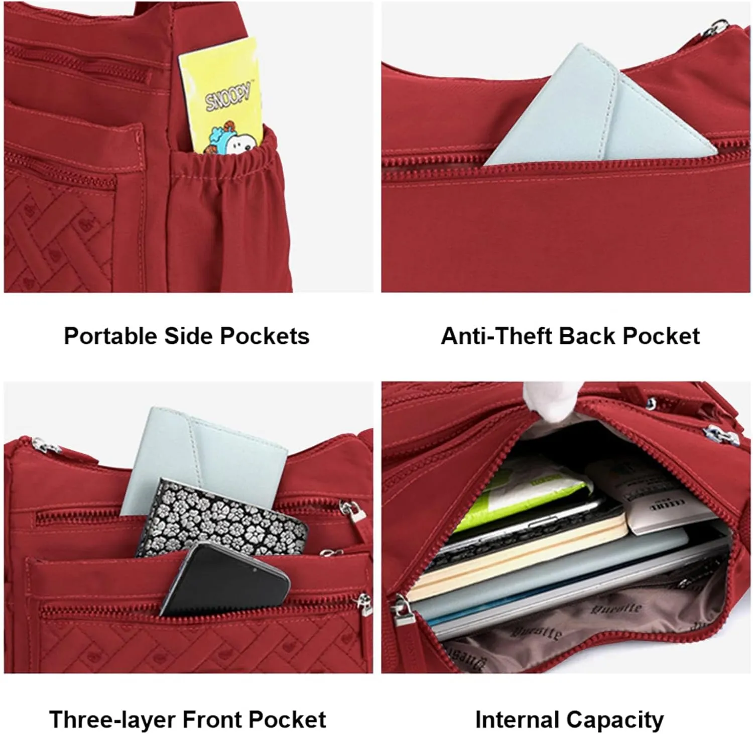 Crossbody Bag Womens Multi Pocket Casual Waterproof Shoulder Messenger Bag Handbag for Daily Use Travel