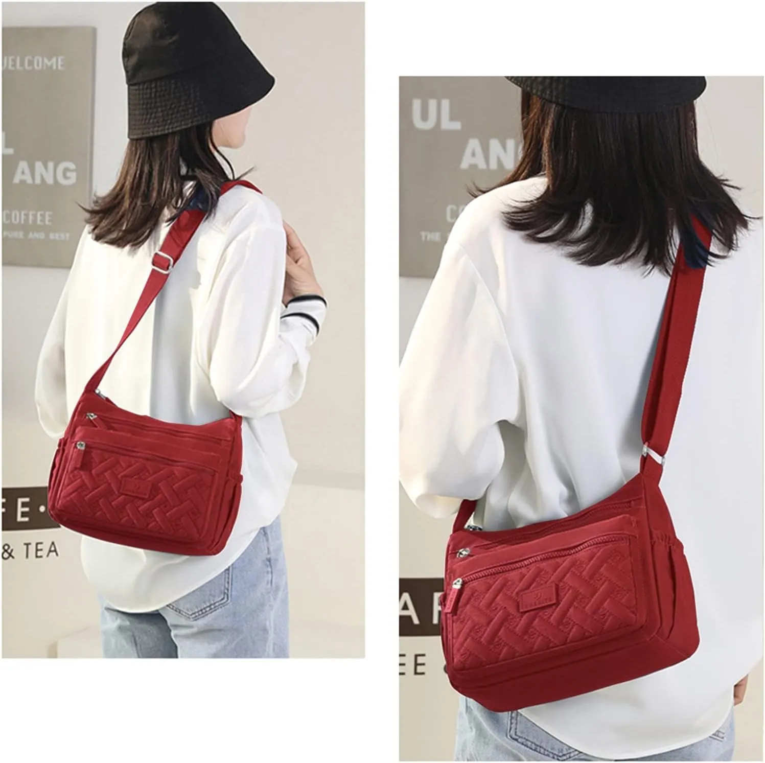 Crossbody Bag Womens Multi Pocket Casual Waterproof Shoulder Messenger Bag Handbag for Daily Use Travel