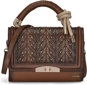 Cuadra Women's Handbag in Genuine Leather Brown BOD99RS