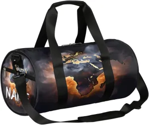Customized Sports Gym Duffel Bag for Women & Men with Name,Africa Egypt Printing Waterproof Personalized Tote Travel Beach Bag for Weekender Overnight Dance Carry-On Bag