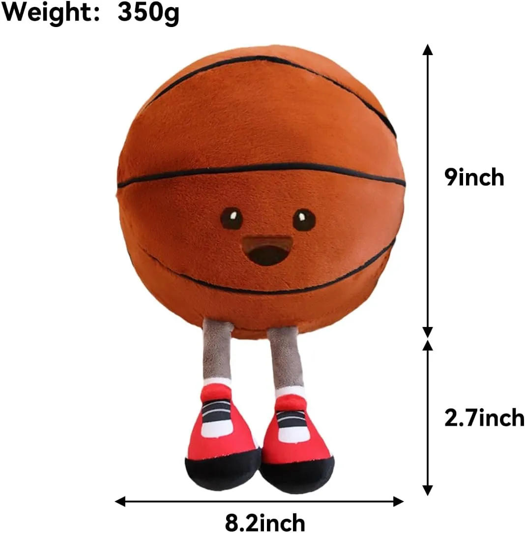 Cute Basketball Plush Pillow Toy,Basketball Stuffed Animal for Sofa/Bedroom Decor,Funny Sports Throw Pillow,Themed Birthday Gift for Boys Girls Basketball Fans(Basketball 11 Inch)