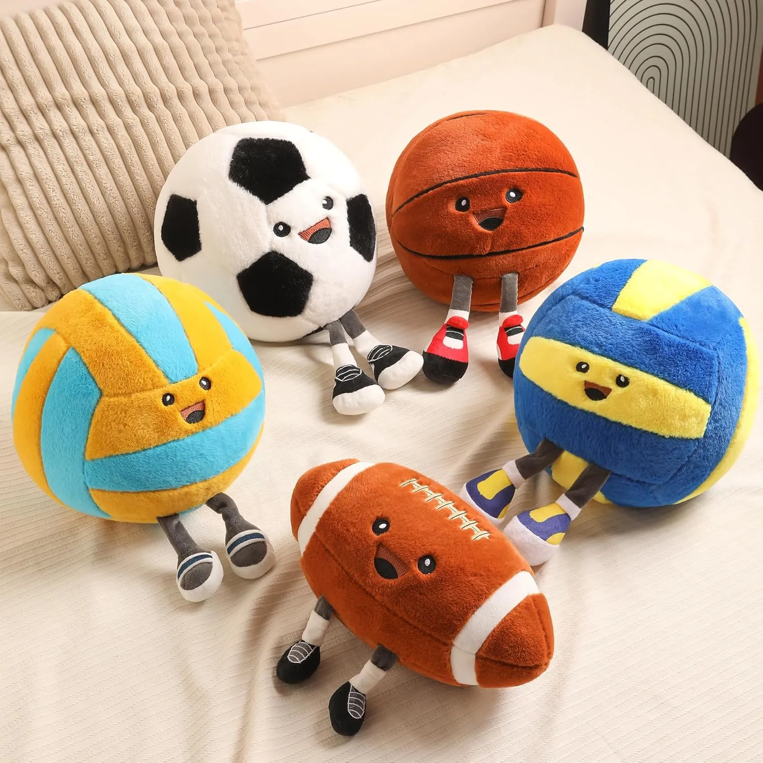 Cute Basketball Plush Pillow Toy,Basketball Stuffed Animal for Sofa/Bedroom Decor,Funny Sports Throw Pillow,Themed Birthday Gift for Boys Girls Basketball Fans(Basketball 11 Inch)