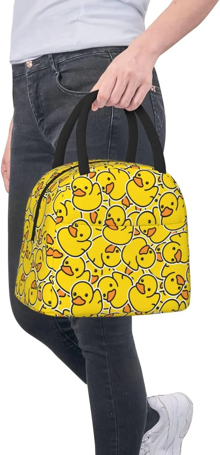 Cute Cartoon Duck Insulated Lunch Bag Handbag lunchbox Food Container Gourmet Tote for School Office Work Picnic Travel