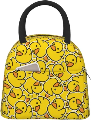Cute Cartoon Duck Insulated Lunch Bag Handbag lunchbox Food Container Gourmet Tote for School Office Work Picnic Travel