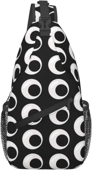 Cute Funny Cartoon Sketch Eyes Crossbody Bag Cross Chest Bag Adjustable Sling Backpack Sports Gym Shoulder Bags Travel Cycling Daypack Diagonally Casual Rucksack