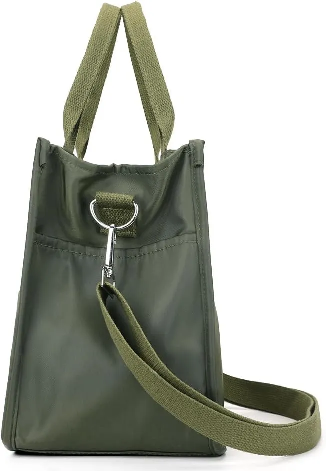 Cute Small Tote Bag for Women with Zipper Multi Pockets, Mini Crossbody Purse Tote Handbags for Work Travel Beach
