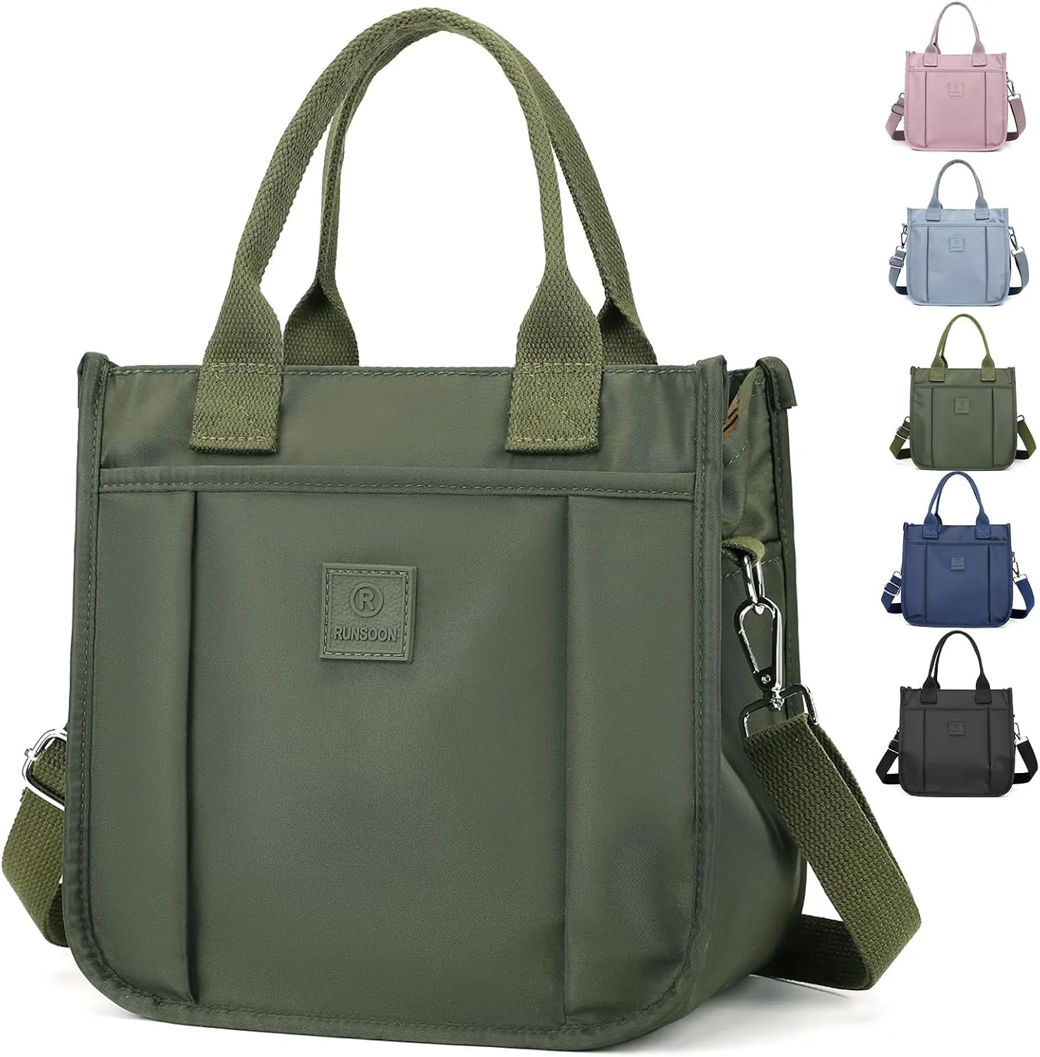 Cute Small Tote Bag for Women with Zipper Multi Pockets, Mini Crossbody Purse Tote Handbags for Work Travel Beach
