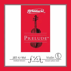 D'Addario Prelude Violin 10Blk E 4/4 Med (J8114/4M-B10)