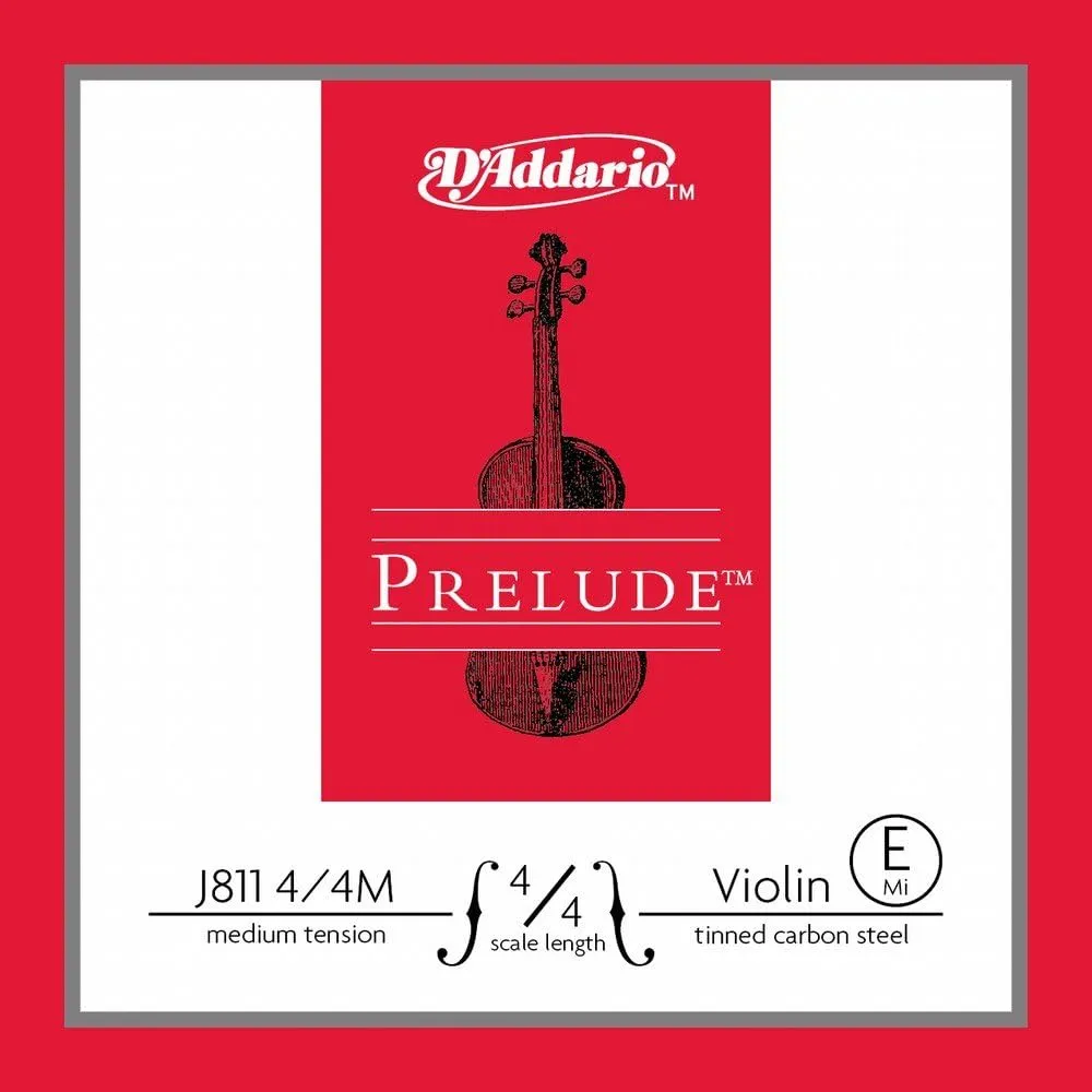 D'Addario Prelude Violin 10Blk E 4/4 Med (J8114/4M-B10)