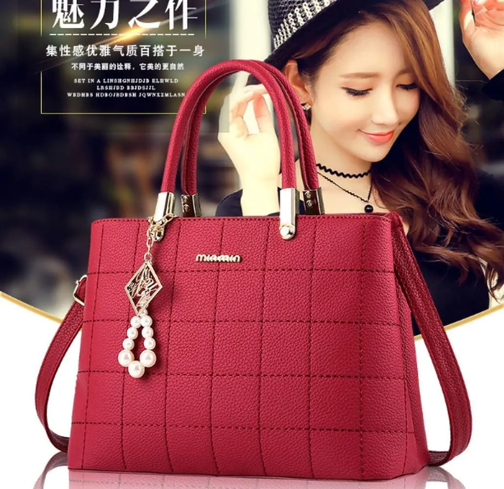 Dayfine Women's Handbag PU Pendant Elderly Large Capacity Shoulder Shopping Bag
