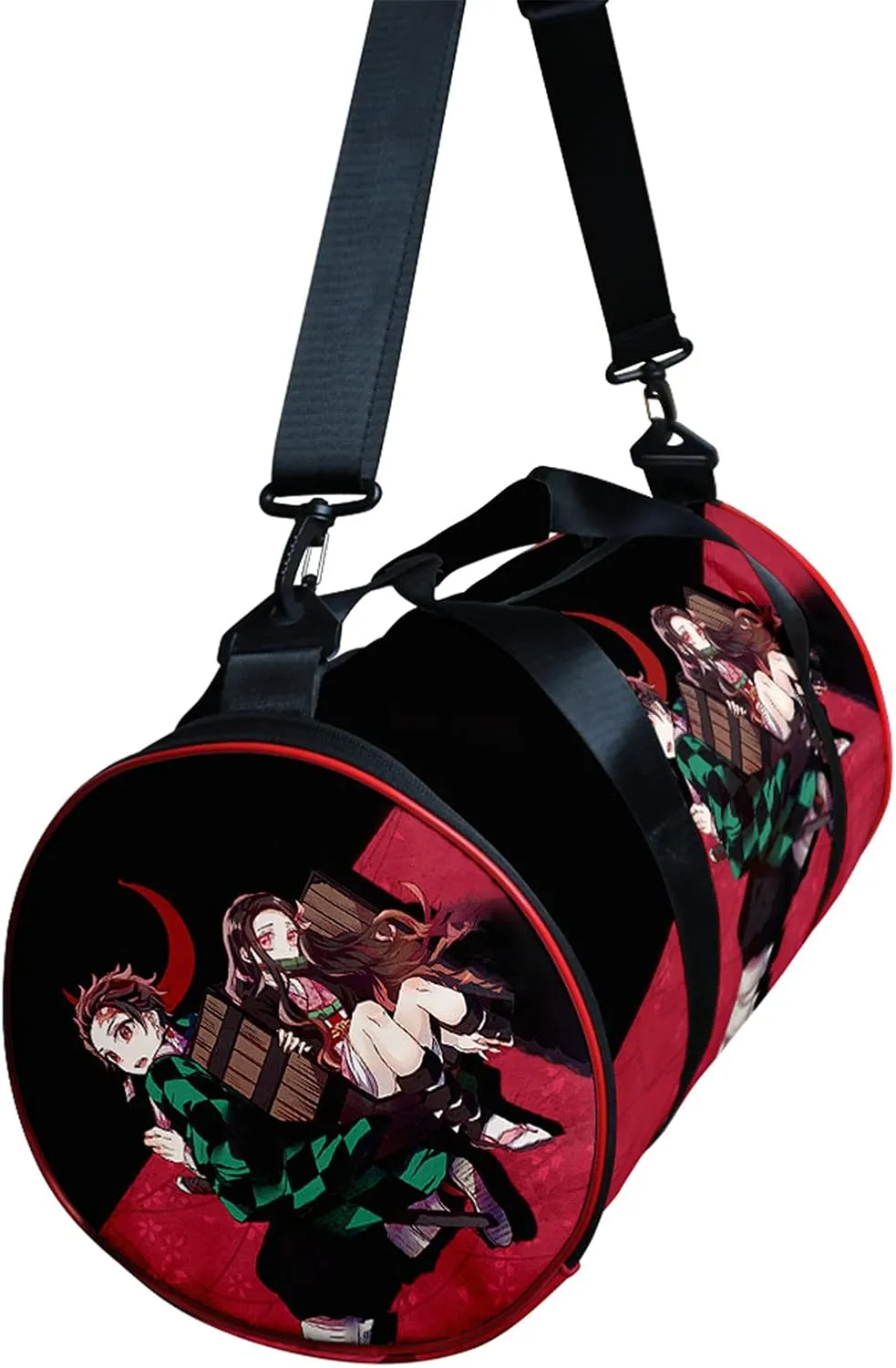 Demon Slay Large Capacity Travel Bag Gym Bag Kemitsu Sport Duffel Bag With Shoe Bag(Sibling)