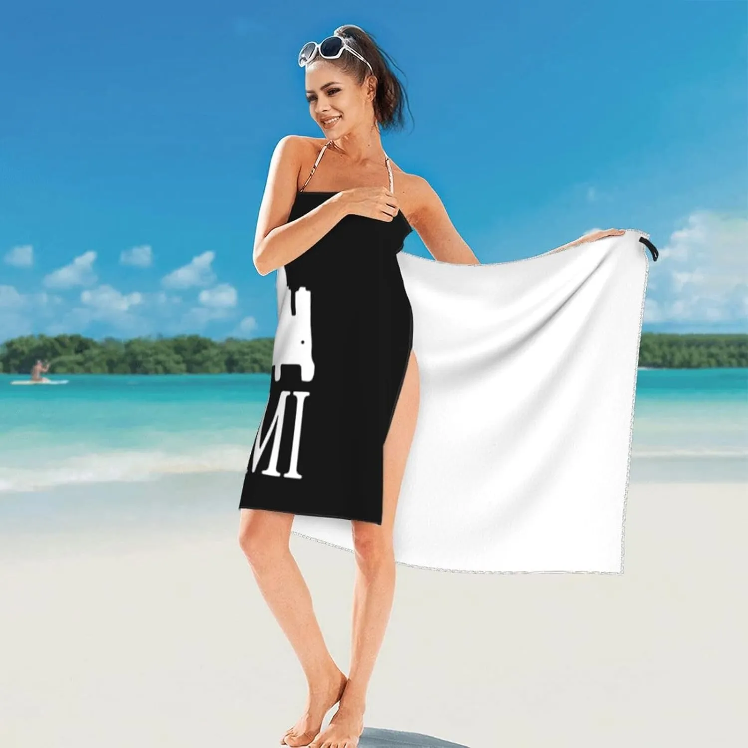 Detroits Michigan Beach Towel with Travel Bag 31.5"x63" Quick Dry Sand Free Lightweight Large Oversized Towels Light Vacation Essentials