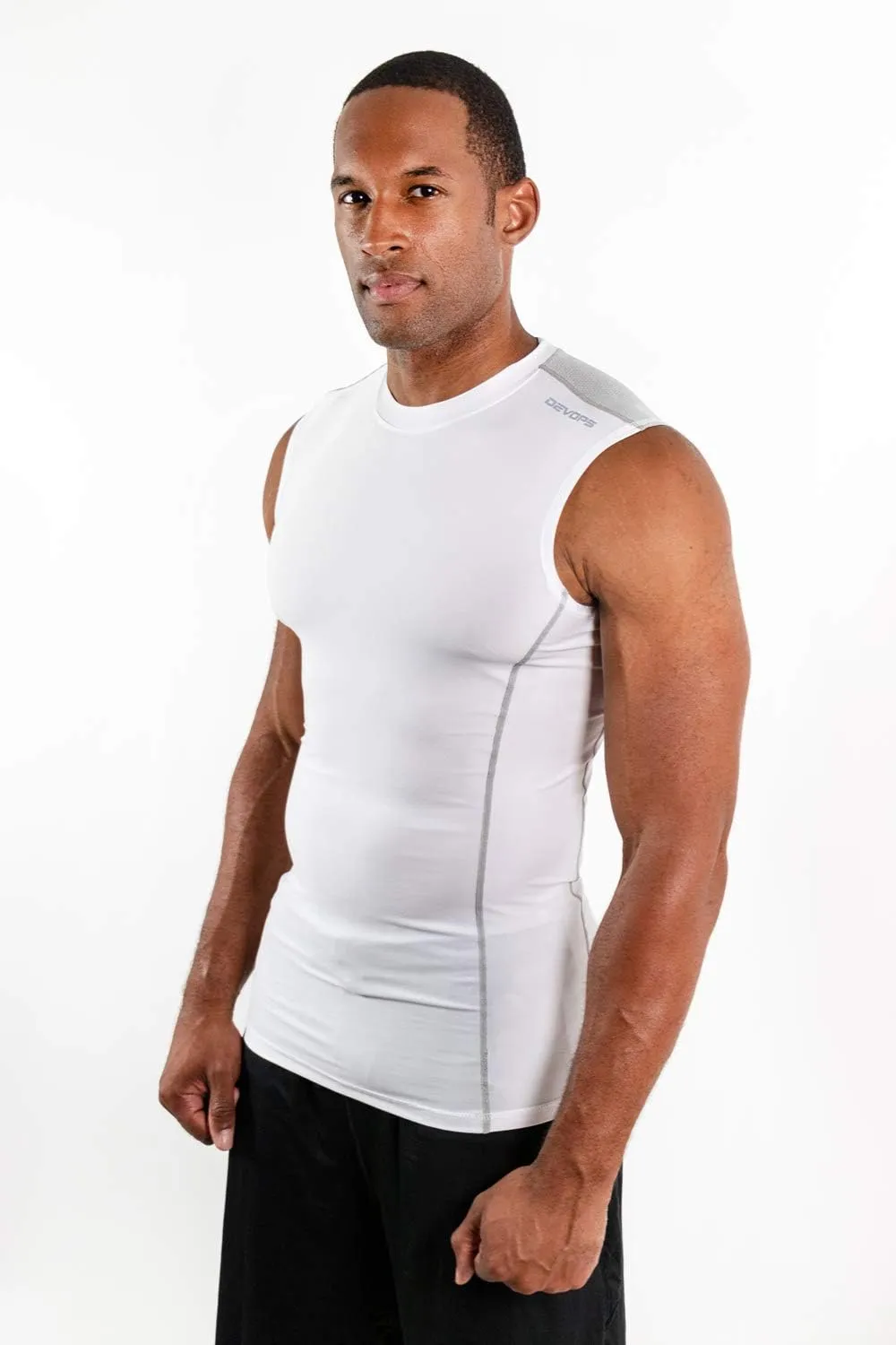 DEVOPS 3 Pack Men's Athletic Compression Shirts Sleeveless