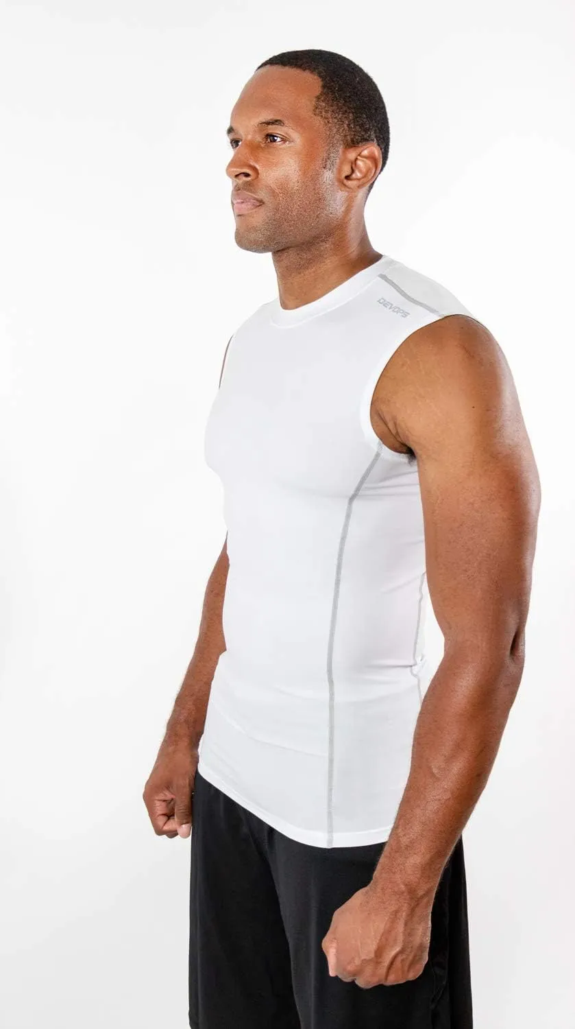 DEVOPS 3 Pack Men's Athletic Compression Shirts Sleeveless
