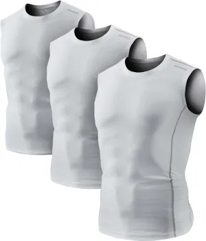 DEVOPS 3 Pack Men's Athletic Compression Shirts Sleeveless