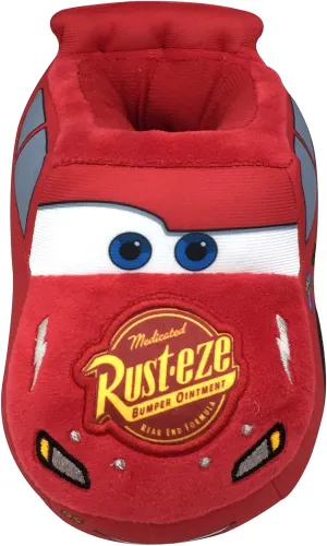 Disney Boy's Lightning McQueen Cars Plush Slippers
