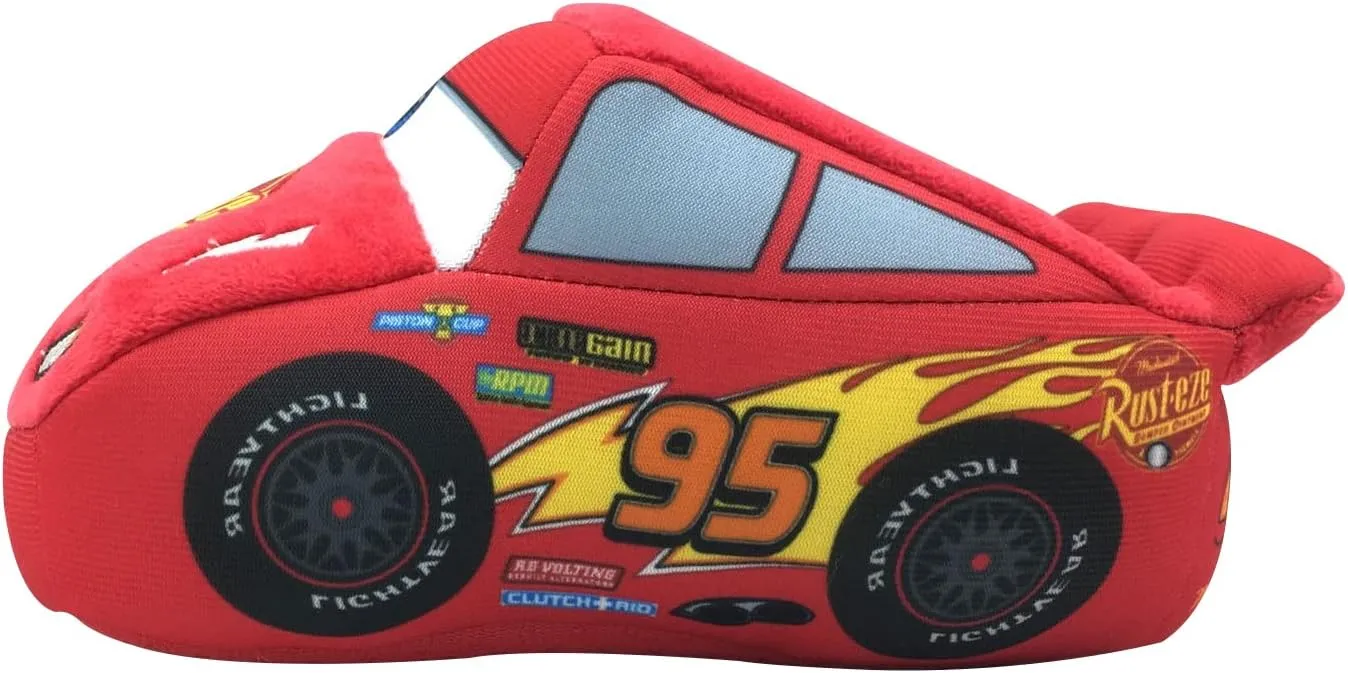 Disney Boy's Lightning McQueen Cars Plush Slippers