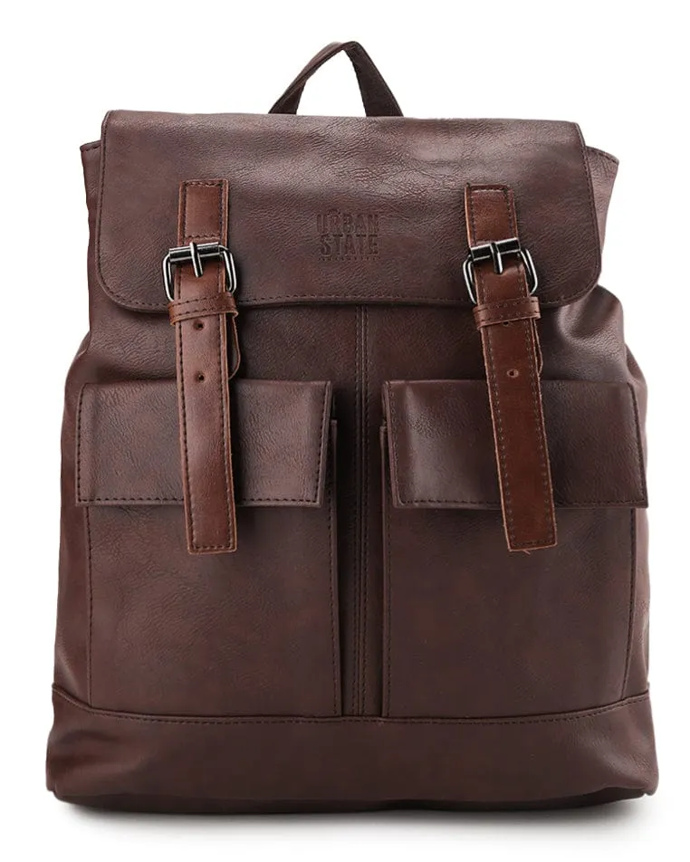 Distressed Leather Hitch Backpack - Dark Brown
