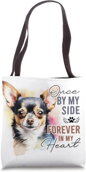 Dog Death Sympathy Gift Pet Memorial Gift Black Chihuahua Tote Bag