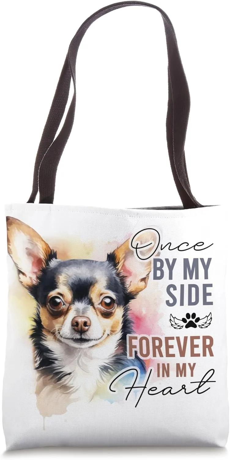 Dog Death Sympathy Gift Pet Memorial Gift Black Chihuahua Tote Bag