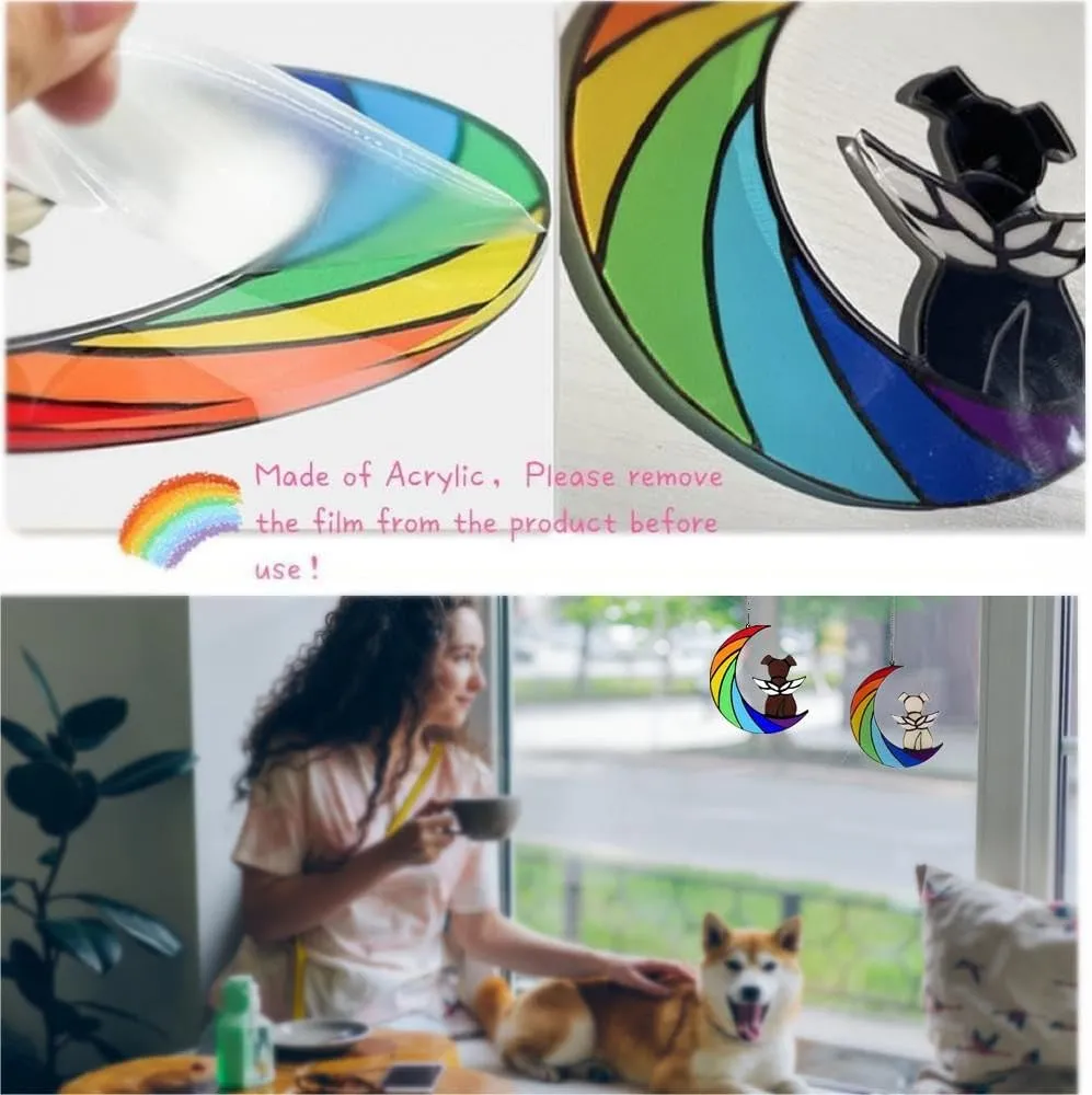 Dog Memorial Gifts for Loss of Dog, Rainbow Bridge Dog Memorial Sun Catcher, Pet Loss Sympathy Gift for Dogs