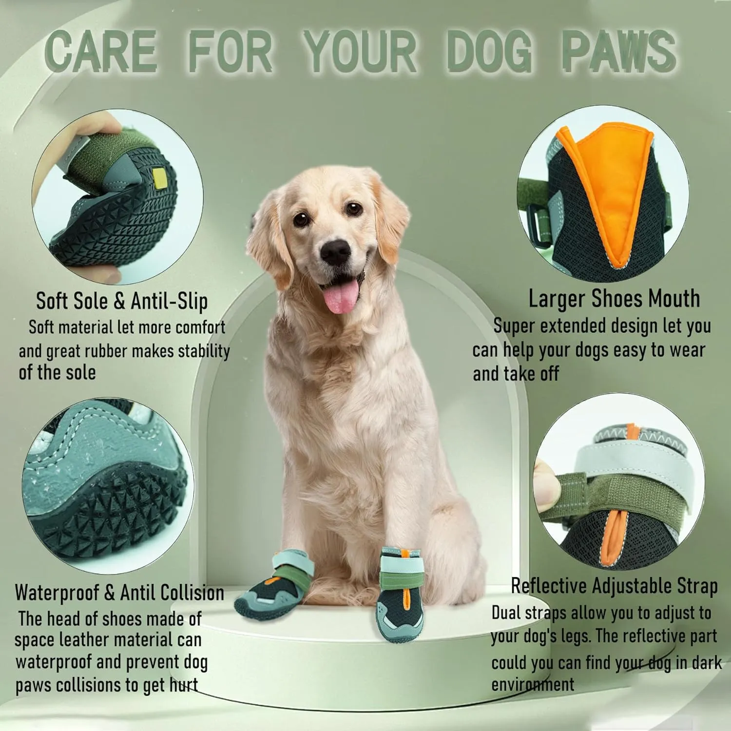 Dog Shoes for Large Medium Small Size Paw Protector, Mesh Breathable Pet Booties Summer Hot Pavement Waterproof with Anti Slip Rubber for Hardwood Floors Outdoor Running Winter Snow (Black)