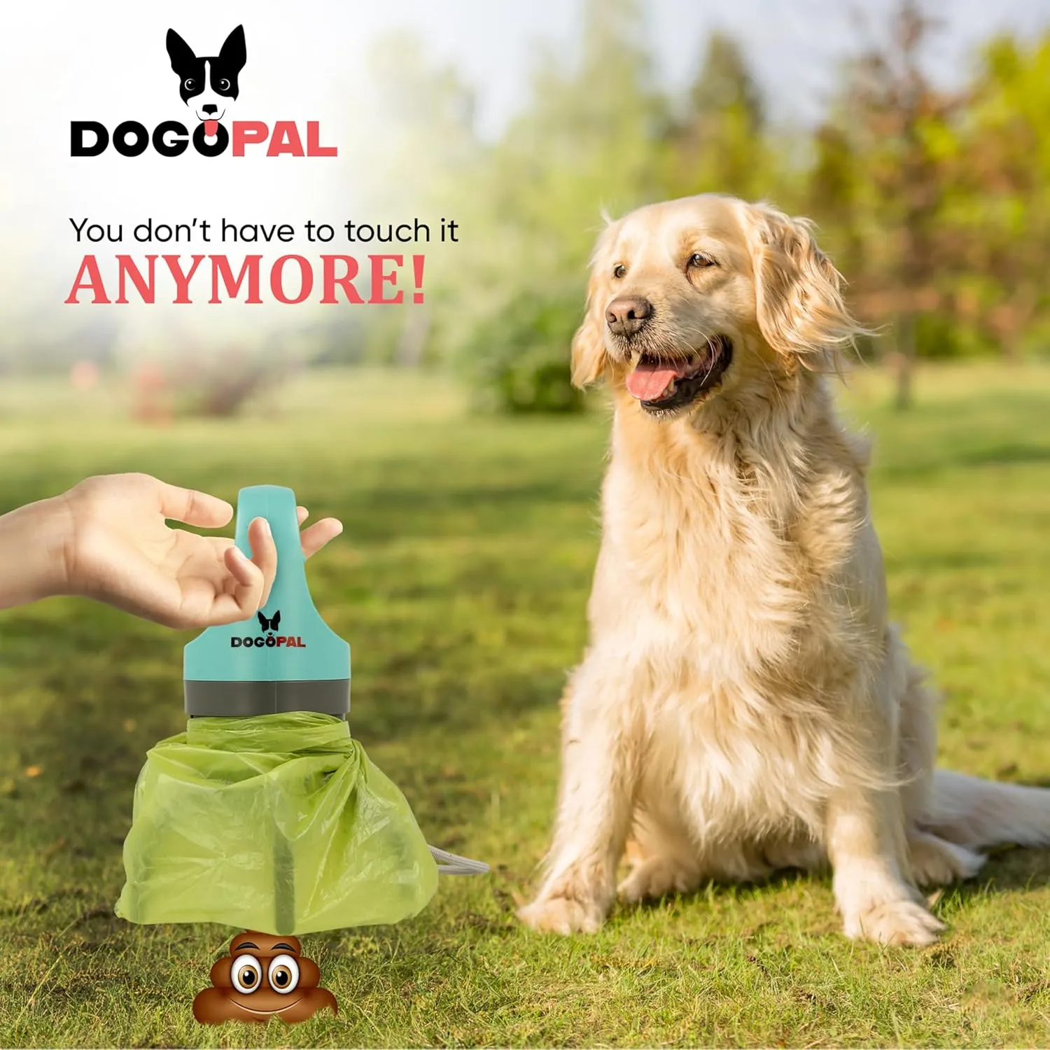 DOGOPAL 360 Portable Pooper Scooper with Bag Attachment & Dispenser – Lightweight Claw Poop Picker – Ideal for Small & Large Dogs – No-Touch, Hands-Free Waste Removal
