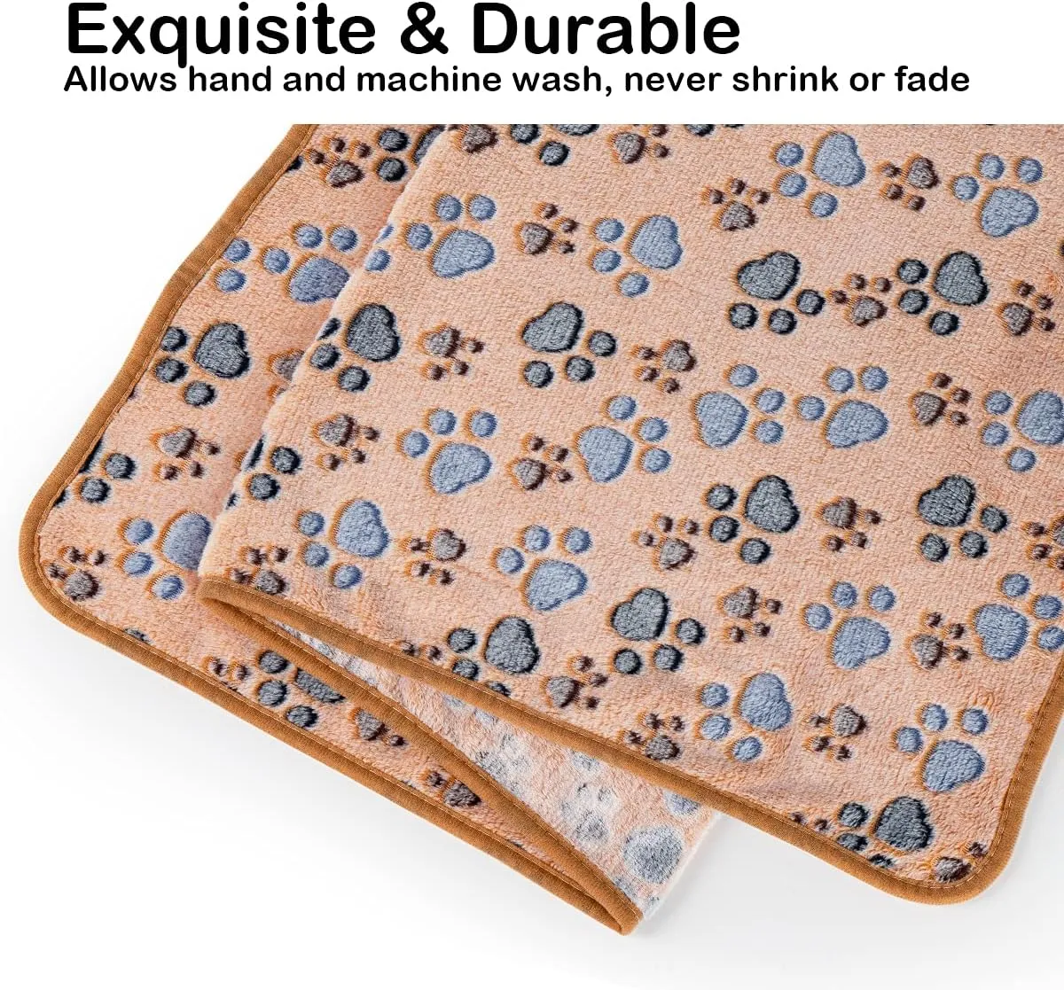 Dono 1 Pack 3 Dog Blankets for Small Dogs, Soft Fluffy Paw Print Pattern Fleece Pet Blanket Warm Sleep Mat, Puppy Kitten Blanket Doggy Mat for Dog Cat Kitten Doggy