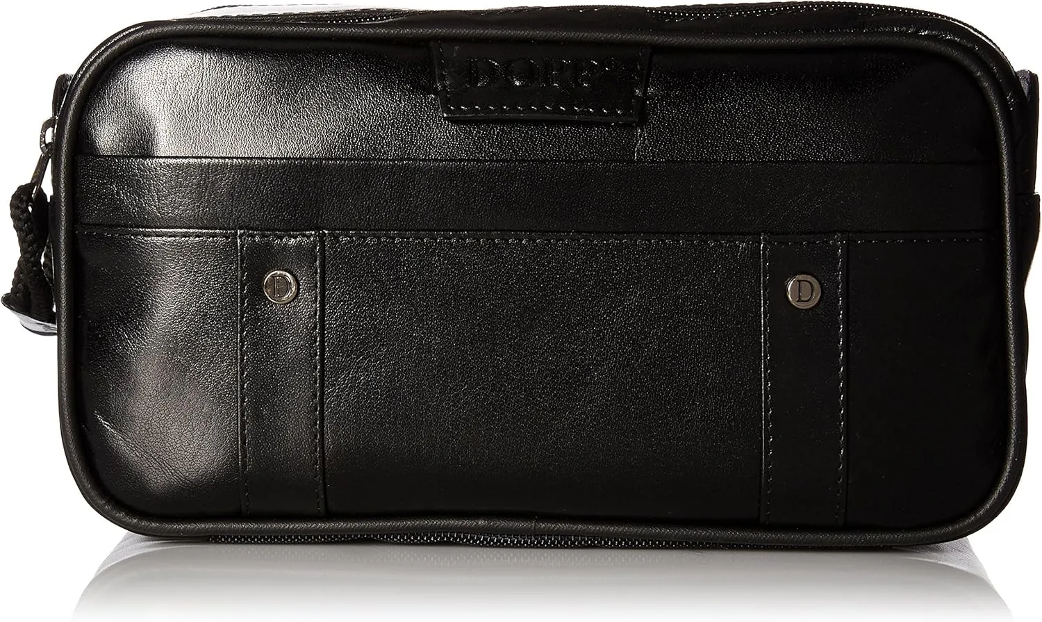 Dopp Men's Veneto Soft Sided Multi-Zip Travel Kit-Leather, Black, One Size