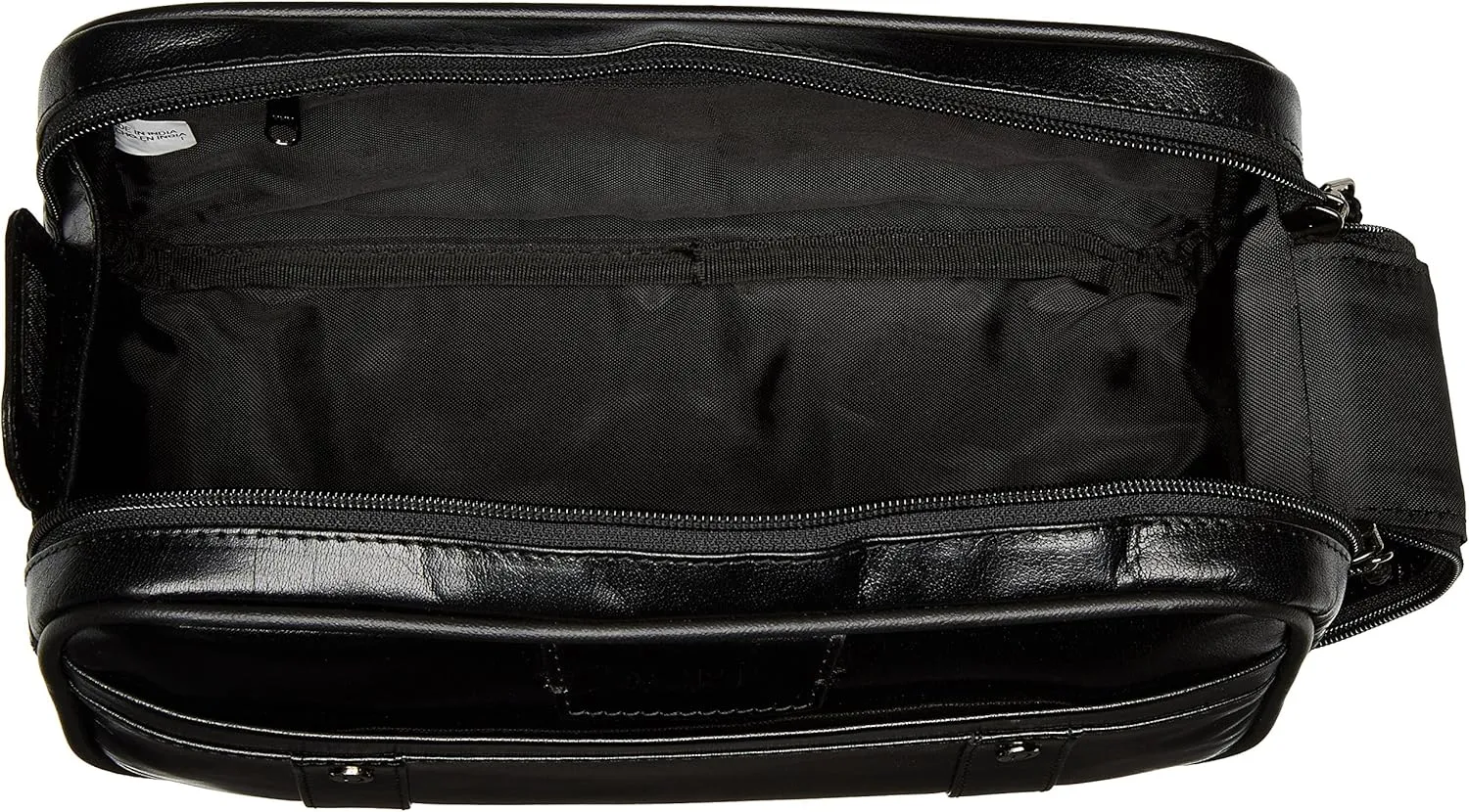 Dopp Men's Veneto Soft Sided Multi-Zip Travel Kit-Leather, Black, One Size