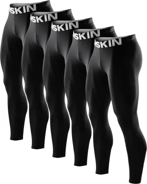 DRSKIN 5, 4, 3 or 1 Pack Men’s Compression Pants Tights Leggings Sports Baselayer Running Athletic Workout Active