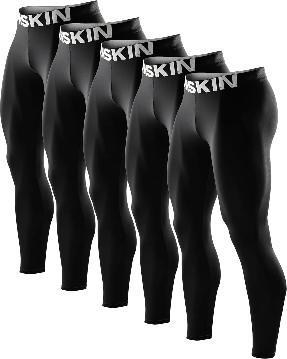 DRSKIN 5, 4, 3 or 1 Pack Men’s Compression Pants Tights Leggings Sports Baselayer Running Athletic Workout Active