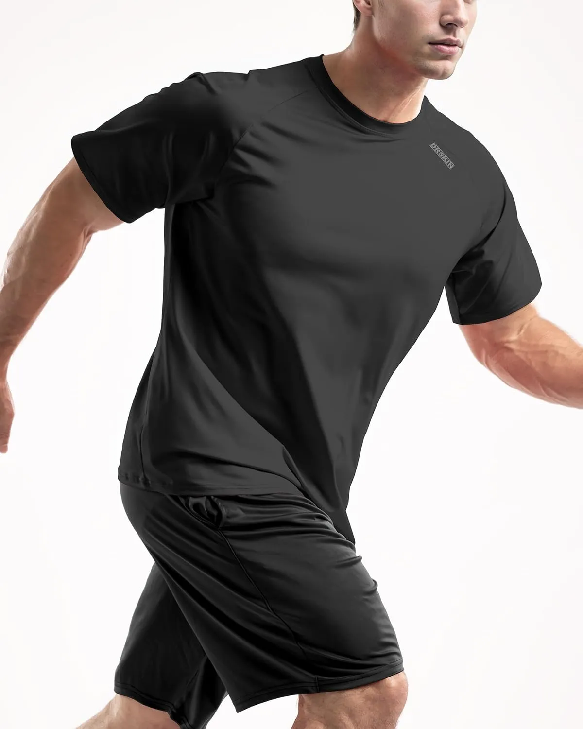 DRSKIN Men's 2 or 1 Pack T-Shirt Short Sleeve Shirts Running Athletic Workout Active Sun Protection Quick Dry