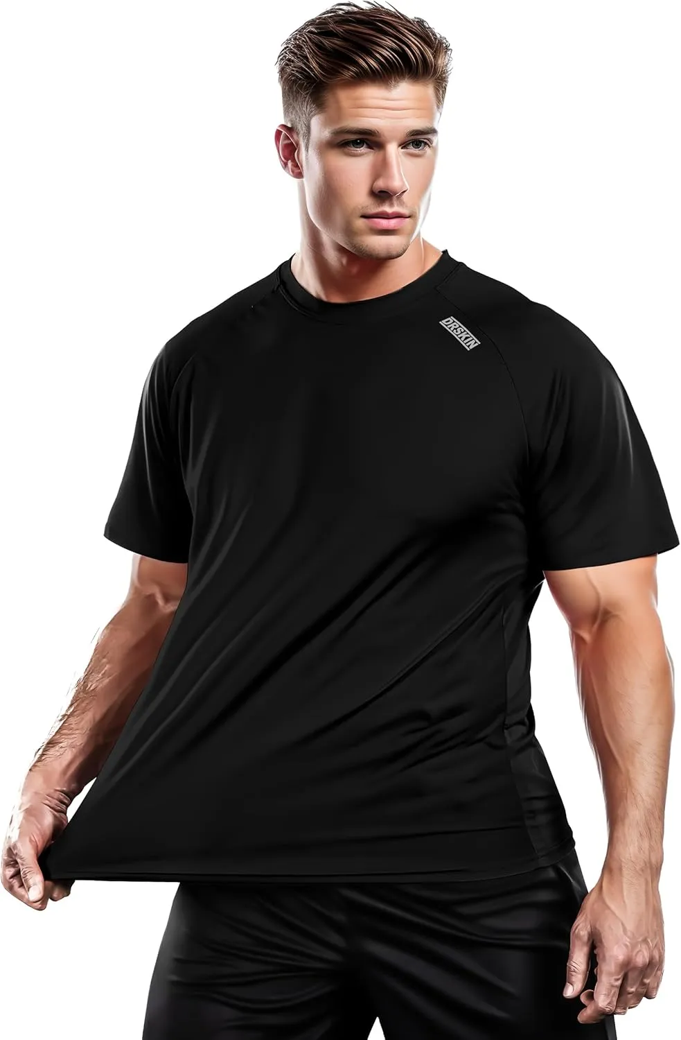 DRSKIN Men's 2 or 1 Pack T-Shirt Short Sleeve Shirts Running Athletic Workout Active Sun Protection Quick Dry