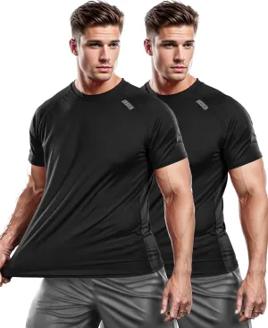 DRSKIN Men's 2 or 1 Pack T-Shirt Short Sleeve Shirts Running Athletic Workout Active Sun Protection Quick Dry