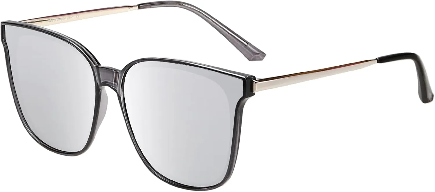 DUCO Retro Round Sunglasses for Women Vintage Polarized Woman Shades Lightweight PC Frame UV400 Protection Sun Glasses W016