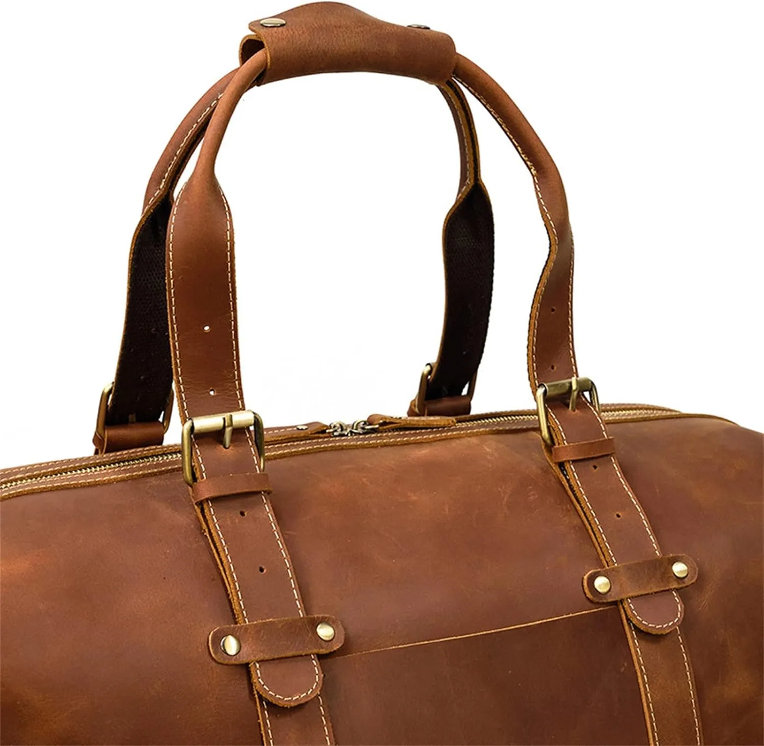 Duffle Bag Men's Leather Travel Bag Large Capacity Luggage Bag Retro for Travel, Workout