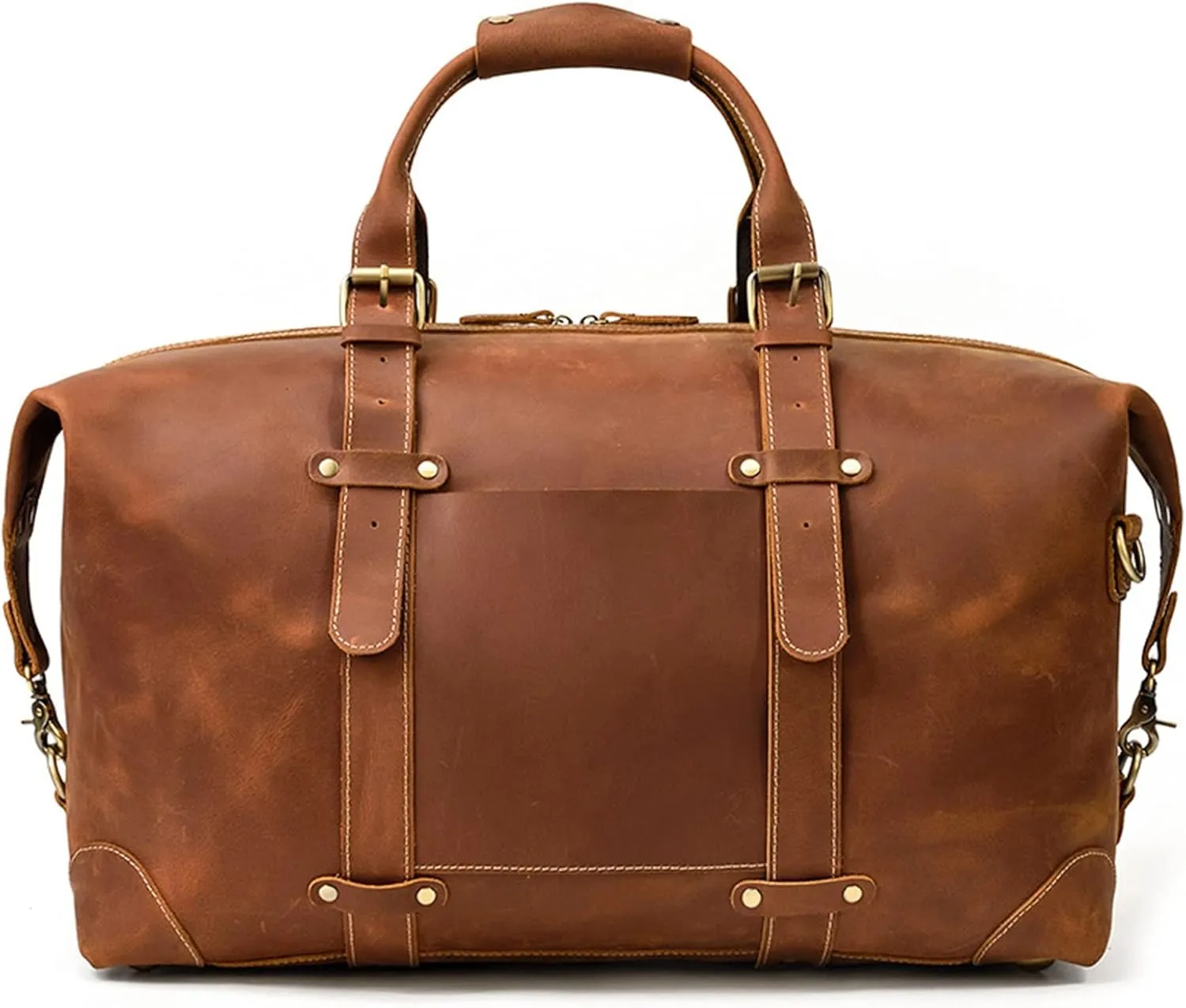 Duffle Bag Men's Leather Travel Bag Large Capacity Luggage Bag Retro for Travel, Workout