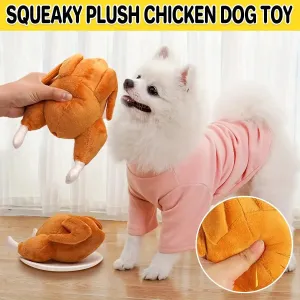Durable Roast Chicken Plush Dog Toy with Squeaker Fun for All Dogs