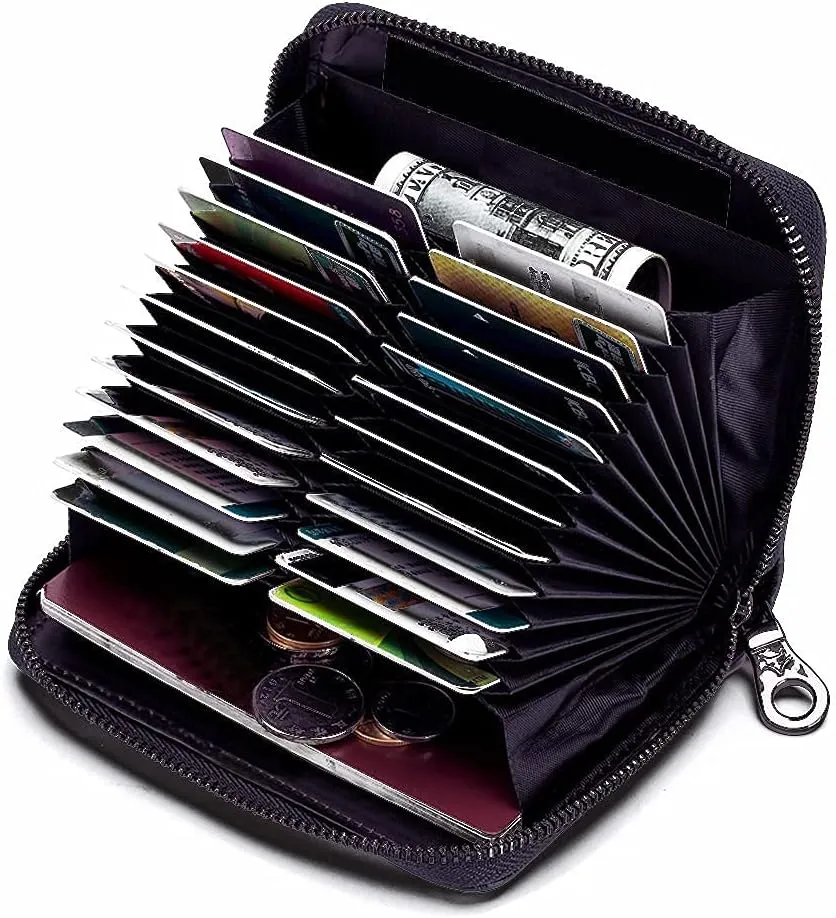 EASTNIGHTS Genuine Leather Credit Card Holder Case RFID Card Wallet Travel Passport Wallet