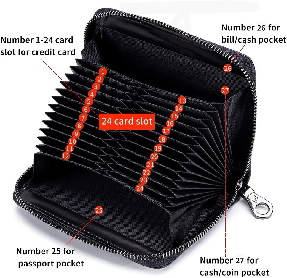 EASTNIGHTS Genuine Leather Credit Card Holder Case RFID Card Wallet Travel Passport Wallet