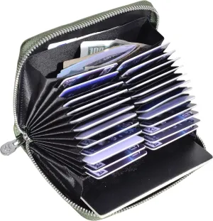 Easyoulife Genuine Leather Credit Card Holder Case RFID Travel Passport Wallet