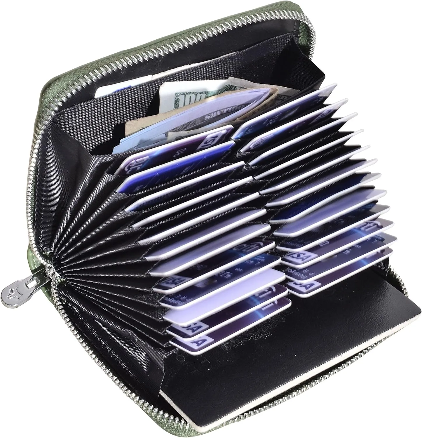 Easyoulife Genuine Leather Credit Card Holder Case RFID Travel Passport Wallet