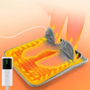 Electric foot warmer Foot heater under desk USB Crystal velvet soft plush insulation blanket 9 adjustable temperatures up to 60℃ 4 timing options Detachable power Machine washable Warming supplies